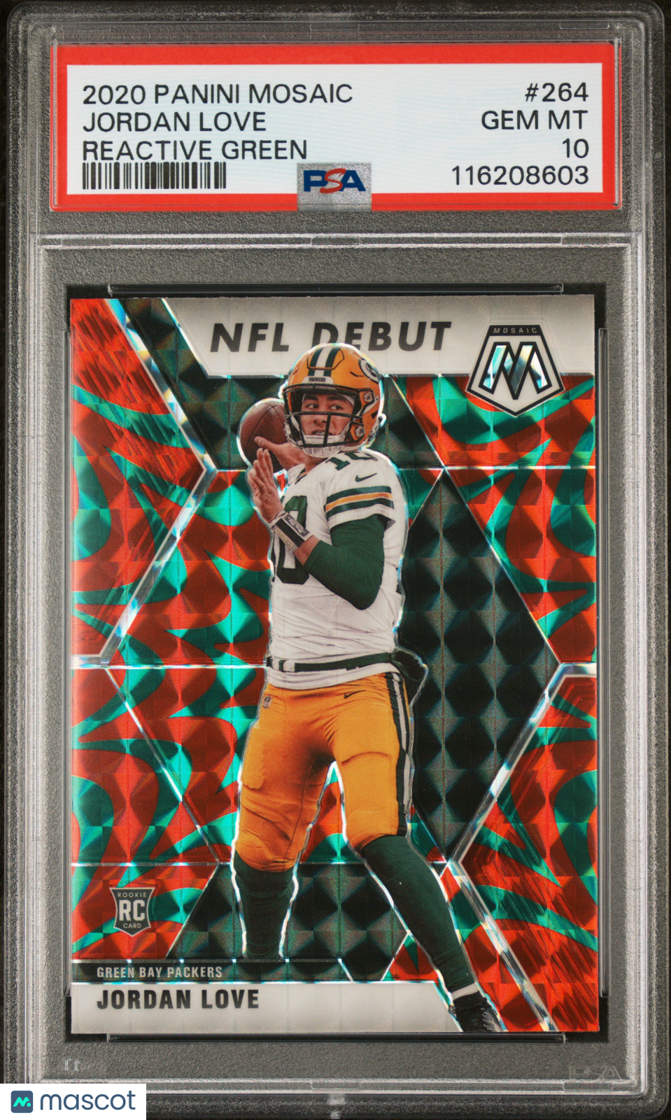 Jordan Love - 2020 Panini Mosaic Reactive Green PSA 10