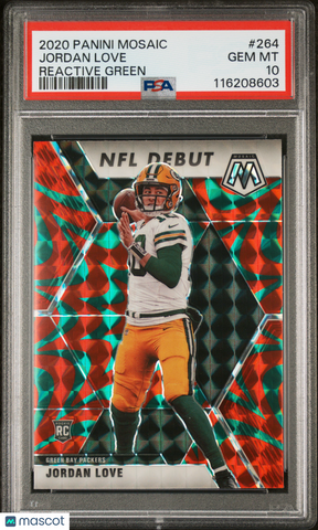 Jordan Love - 2020 Panini Mosaic Reactive Green PSA 10