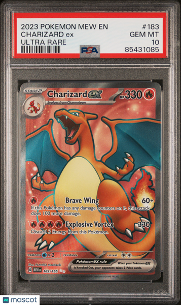 2023 Pokemon Mew EN-151 Charizard EX Ultra Rare PSA 10 #183