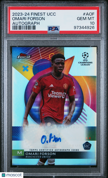 Omari Forson - 2023-24 Topps Finest UEFA Club Competitions Autographs PSA 10