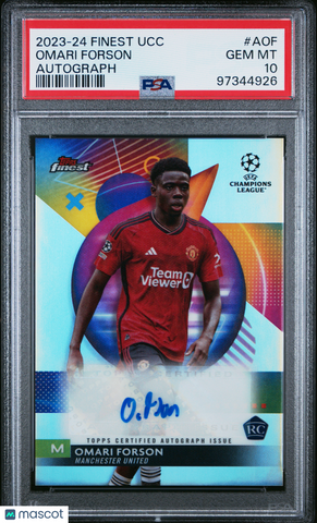 Omari Forson - 2023-24 Topps Finest UEFA Club Competitions Autographs PSA 10