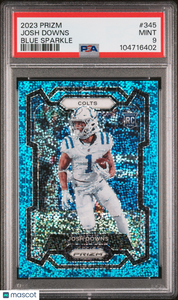 Josh Downs - 2023 Panini Prizm Blue Sparkle PSA 9