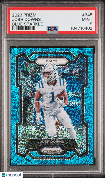 Josh Downs - 2023 Panini Prizm Blue Sparkle PSA 9