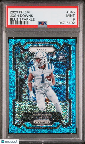 Josh Downs - 2023 Panini Prizm Blue Sparkle PSA 9