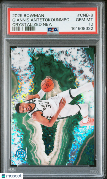 Giannis Antetokounmpo - 2025 Bowman Chrome Crystalized NBA PSA 10