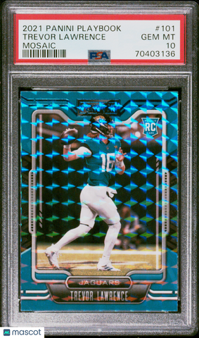 Trevor Lawrence - 2021 Panini Playbook Mosaic PSA 10