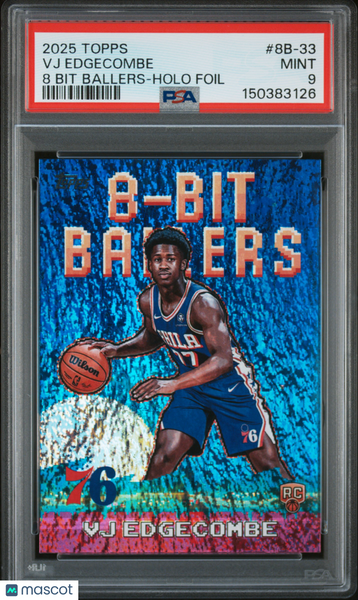 VJ Edgecombe - 2025 Topps 8 Bit Ballers Holo Foil PSA 9