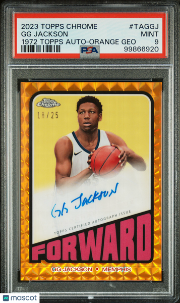 GG Jackson - 2023 Topps Chrome 1972 Topps Autographs Orange Geo PSA 9 18/25