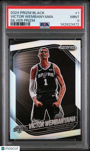 Victor Wembanyama - 2024 Panini Prizm Black Silver PSA 9
