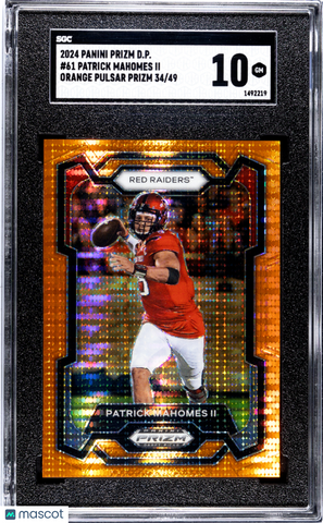 Patrick Mahomes II - 2024 Panini Prizm Draft Picks Orange Pulsar SGC 10 /49