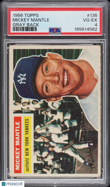 Mickey Mantle - 1956 Topps Gray Back #135 PSA 4