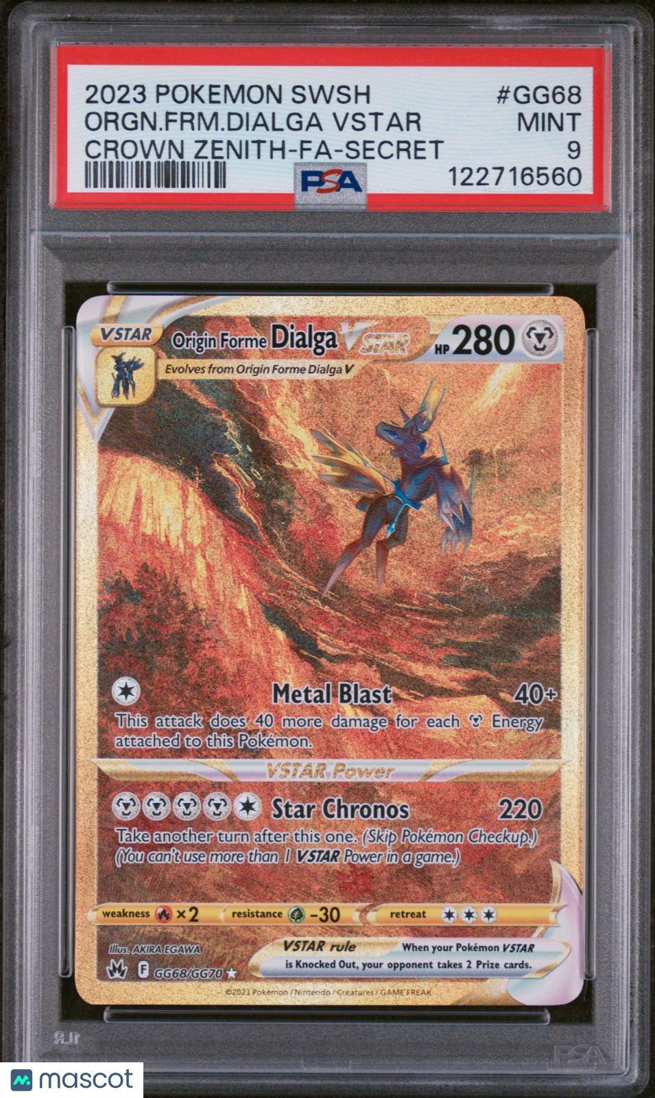 2023 Pokemon Sword And Shield Crown Zenith Orgn. FRM. Dialga VSTAR  PSA 9