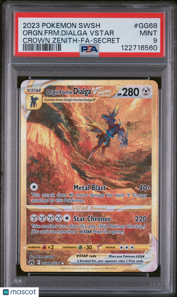 2023 Pokemon Sword And Shield Crown Zenith Orgn. FRM. Dialga VSTAR  PSA 9