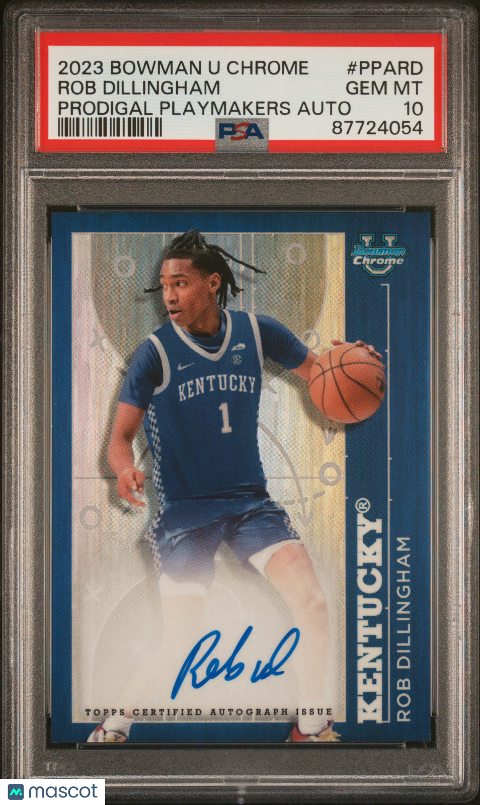 Rob Dillingham - 2023 Bowman U Chrome Prodigal Playmakers Autographs PSA 10