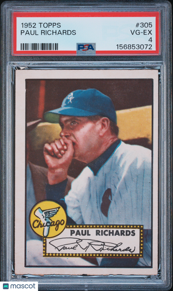 Paul Richards - 1952 Topps #305 PSA 4