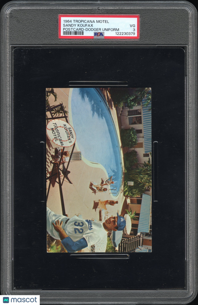 Sandy Koufax - 1964 Tropicana Motel Postcard Dodger Uniform PSA 3
