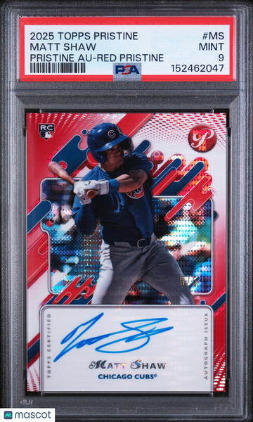 Matt Shaw - 2025 Topps Pristine Pristine Autographs Red PSA 9 5/5