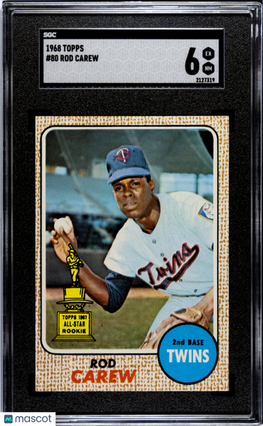 Rod Carew - 1968 Topps Baseball #80 SGC 6