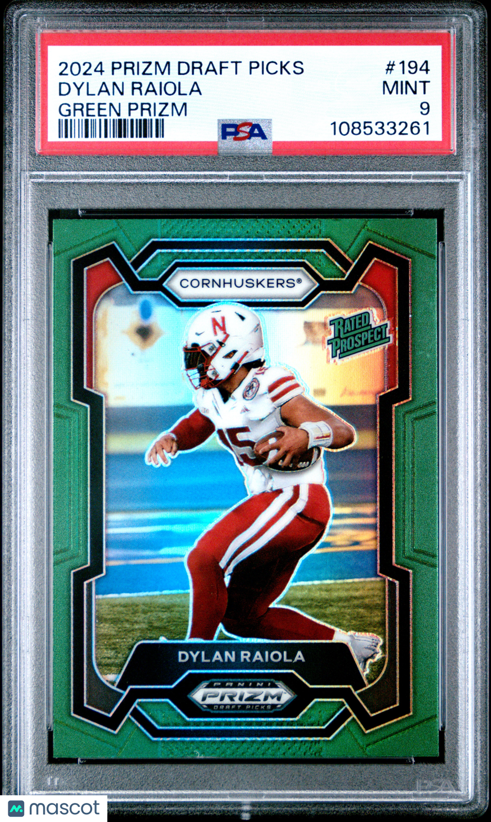 Dylan Raiola - 2024 Panini Prizm Draft Picks Green PSA 9