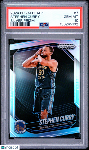 Stephen Curry - 2024 Panini Prizm Black #7 Silver Night Night PSA 10