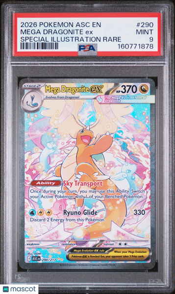 2026 Pokemon Asc EN-Ascended Heroes Mega Dragonite EX Special IR PSA 9 #290