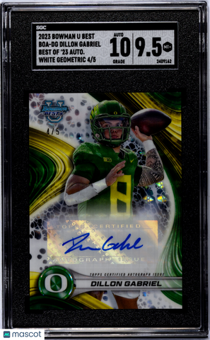 Dillon Gabriel 2023 Bowman Best Of 23 Auto White Geometric Refractor /5 SGC 9.5