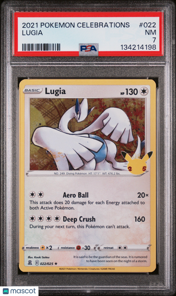2021 Pokemon Celebrations Lugia PSA 7 #022
