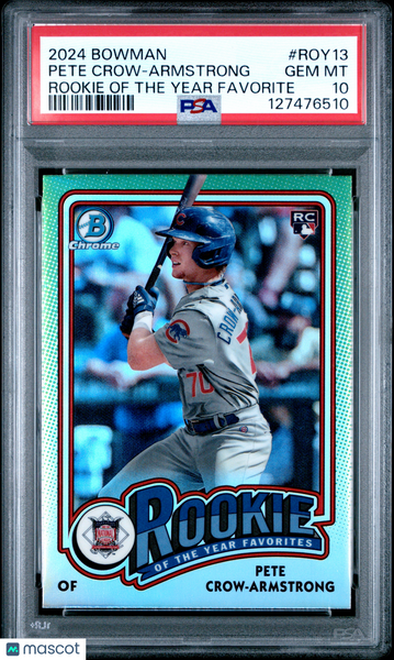 Pete Crow-Armstrong - 2024 Bowman Rookie Of The Year Favorites PSA 10