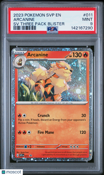 2023 Pokemon SVP EN-SV Black Star Promo Arcanine SV  PSA 9 #011