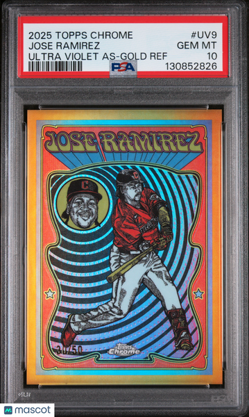 Jose Ramirez - 2025 Topps Chrome Ultra Violet All Stars As Gold Ref PSA 10 30/50