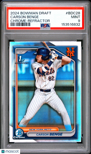 Carson Benge - 2024 Bowman Draft Chrome Refractor PSA 9