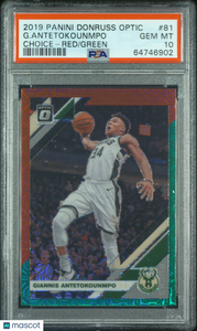 G. Antetokounmpo - 2019 Panini Donruss Optic Choice Red Green PSA 10