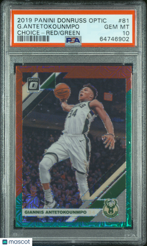 G. Antetokounmpo - 2019 Panini Donruss Optic Choice Red Green PSA 10