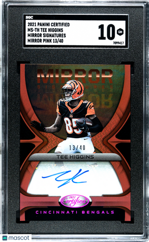 Tee Higgins - 2021 Panini Certified Mirror Sigs. Mirror Pink SGC 10
