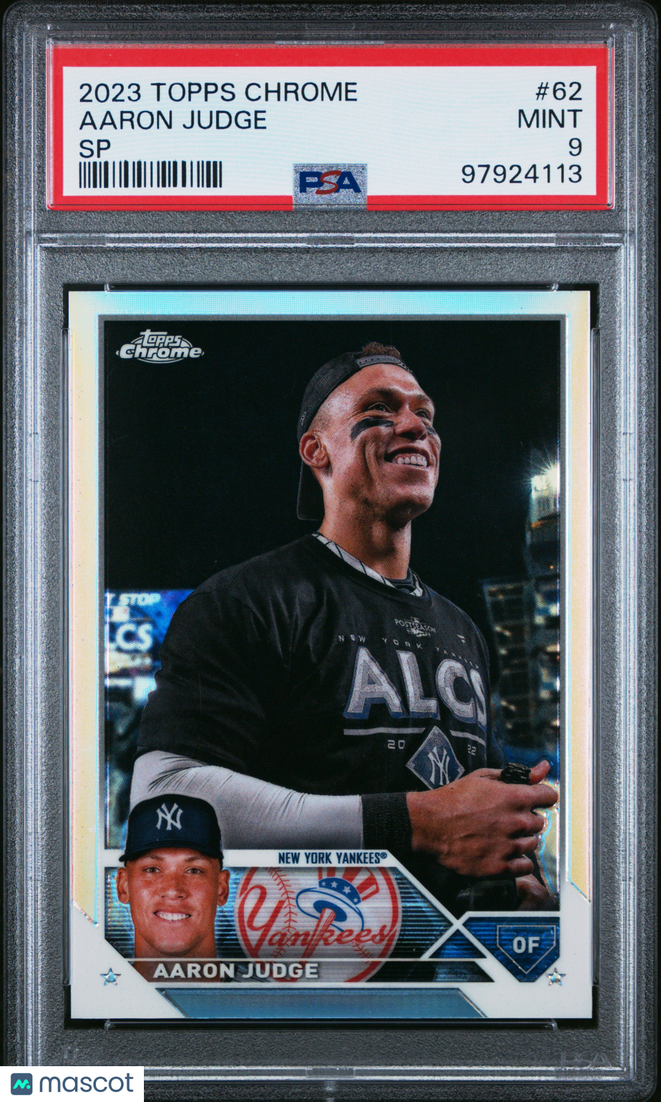 Aaron Judge - 2023 Topps Chrome Image Variation IV SP PSA 9 #62 Yankees