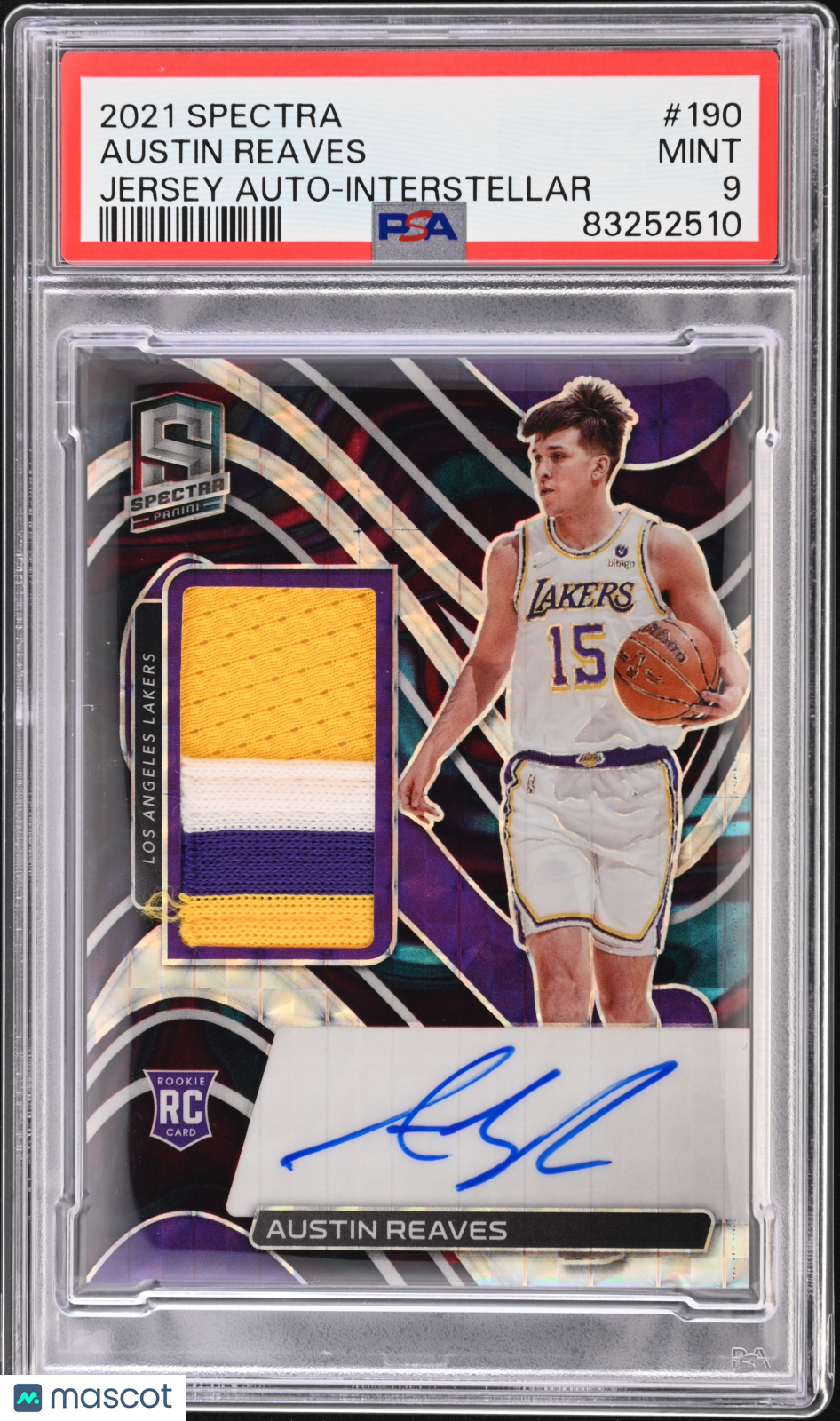 Austin Reaves - 2021 Panini Spectra Jersey Auto Interstellar PSA 9 2/49