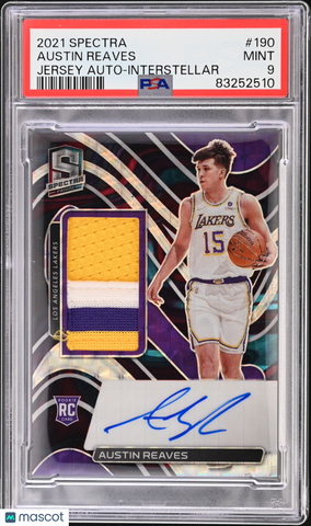 Austin Reaves - 2021 Panini Spectra Jersey Auto Interstellar PSA 9 2/49