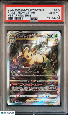 2022 Pokemon Japanese Sword & Shield Vstar Universe Leafeon Vstar Fa #210 Japanese Vstar Universe PSA 10