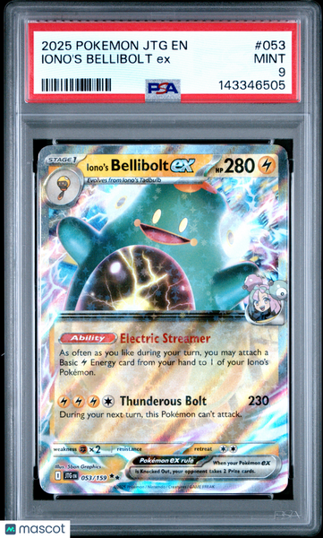 2025 Pokemon JTG EN-Journey Together Iono's Bellibolt EX PSA 9 #053