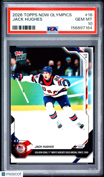 Jack Hughes - 2026 Topps Now 2026 Olympics PSA 10