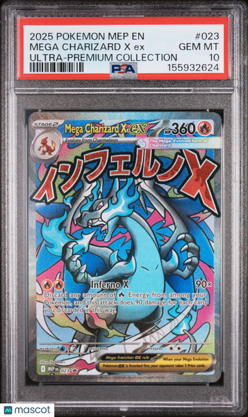 2025 Pokemon Mep EN-Me Black Star Promo Mega Charizard X EX PSA 10 #023