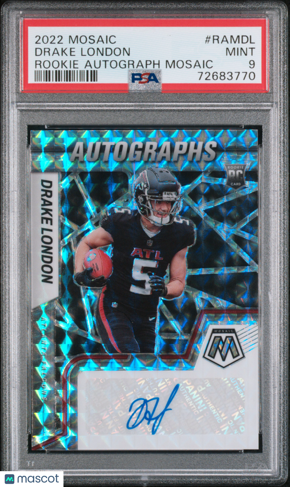 Drake London - 2022 Panini Mosaic Rookie Autograph Mosaic PSA 9