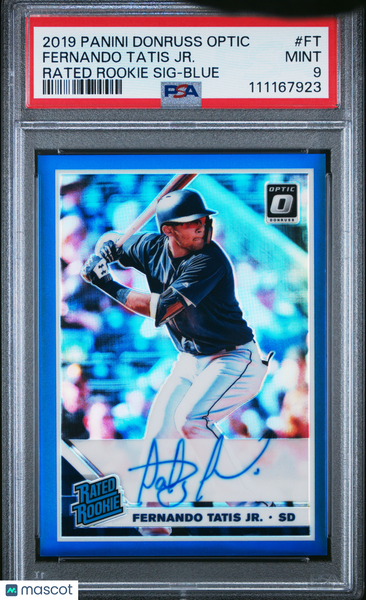 Fernando Tatis JR. - 2019 Donruss Optic Rated Rookie Auto Blue PSA 9 18/35