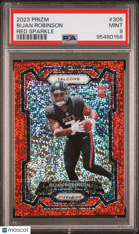 Bijan Robinson - 2023 Panini Prizm Red Sparkle Rookie PSA 9 #305 Atlanta