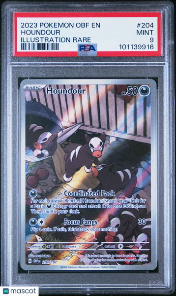 2023 Pokemon Obf EN-Obsidian Flames Houndour Illustration Rare PSA 9 #204