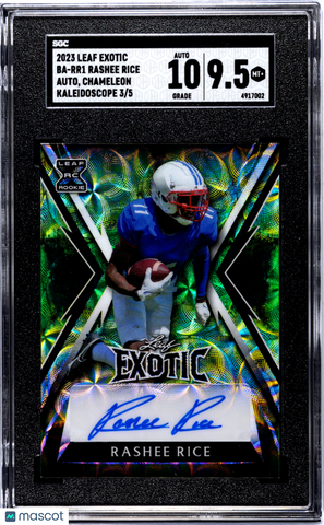 Rashee Rice - 2023 Leaf Exotic Autograph Chameleon Kaleidoscope SGC 9.5 /5