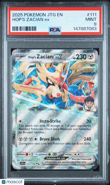 2025 Pokemon JTG EN-Journey Together Hop's Zacian EX PSA 9 #111