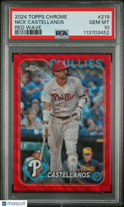 Nick Castellanos - 2024 Topps Chrome Red Wave PSA 10 4/5