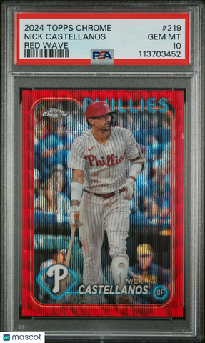 Nick Castellanos - 2024 Topps Chrome Red Wave PSA 10 4/5