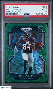 Nico Collins - 2021 Panini Prizm Green Scope PSA 9 Rookie